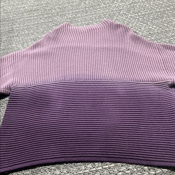 Chico’s | Ombré Purple Ribbed Quarter Sleeve Sweater - Picture 11 of 11